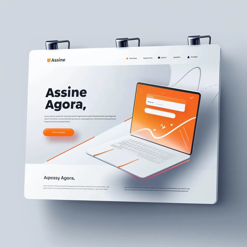Tela exibindo o design de uma landing page com layout simples e moderno